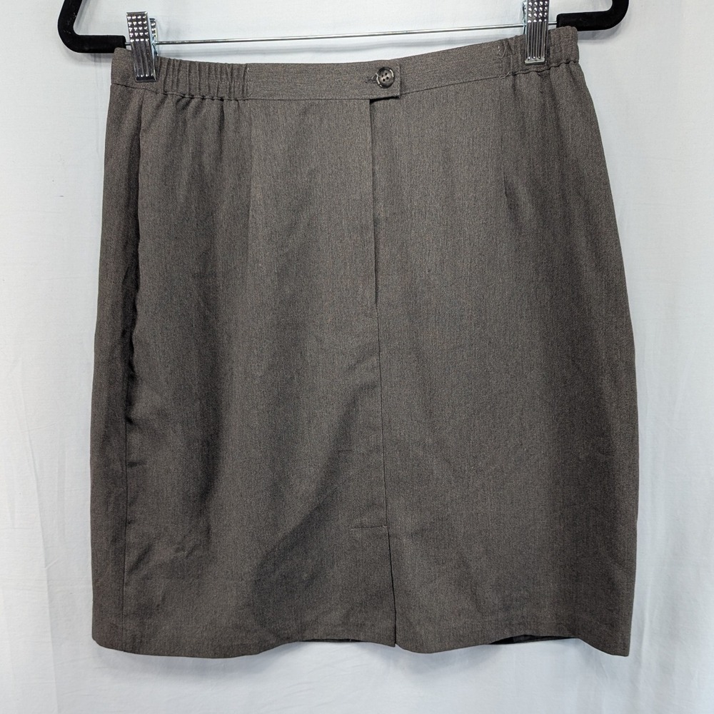 BRIGGS NEW YORK Petite Womens Size 14‎ Pencil Skirt Gray Elastic Waist